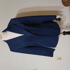 Navy blue blazer size 14  ,with large pocket on each side and pointed collar